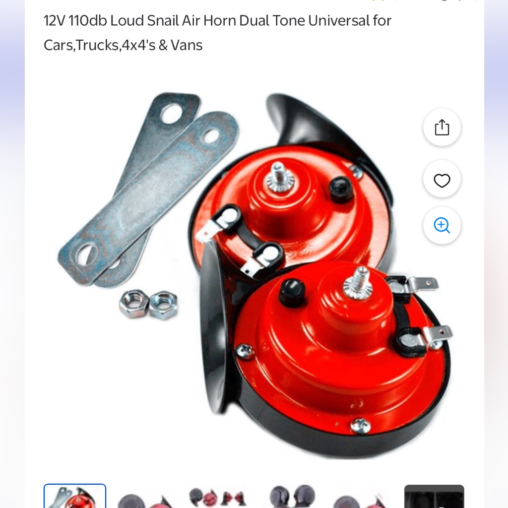 Universal Red Twin Car Horns  Loud Vehicle Horn Replacement